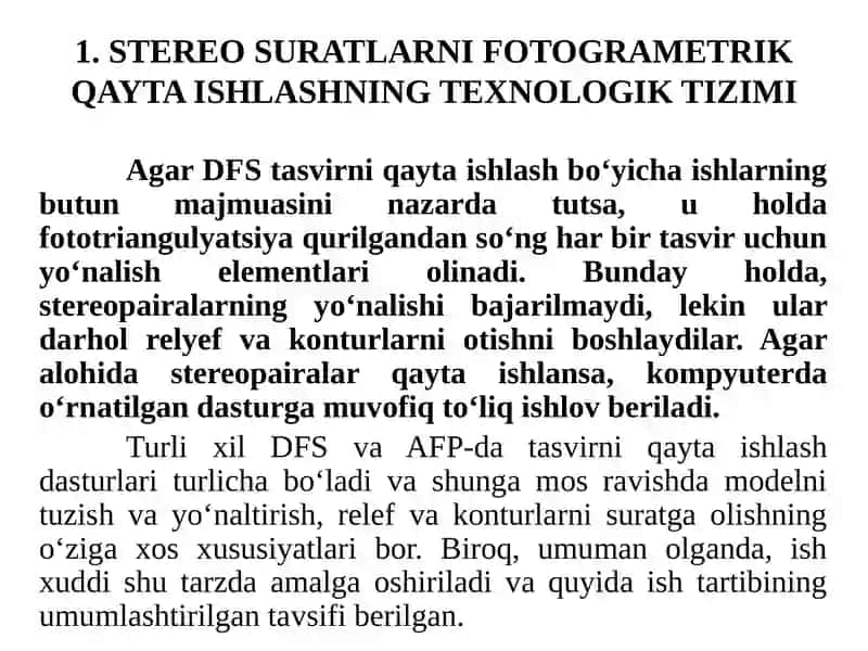 Aerofotosuratlarning geodezik ta'minoti fanidan ma'ruza 3