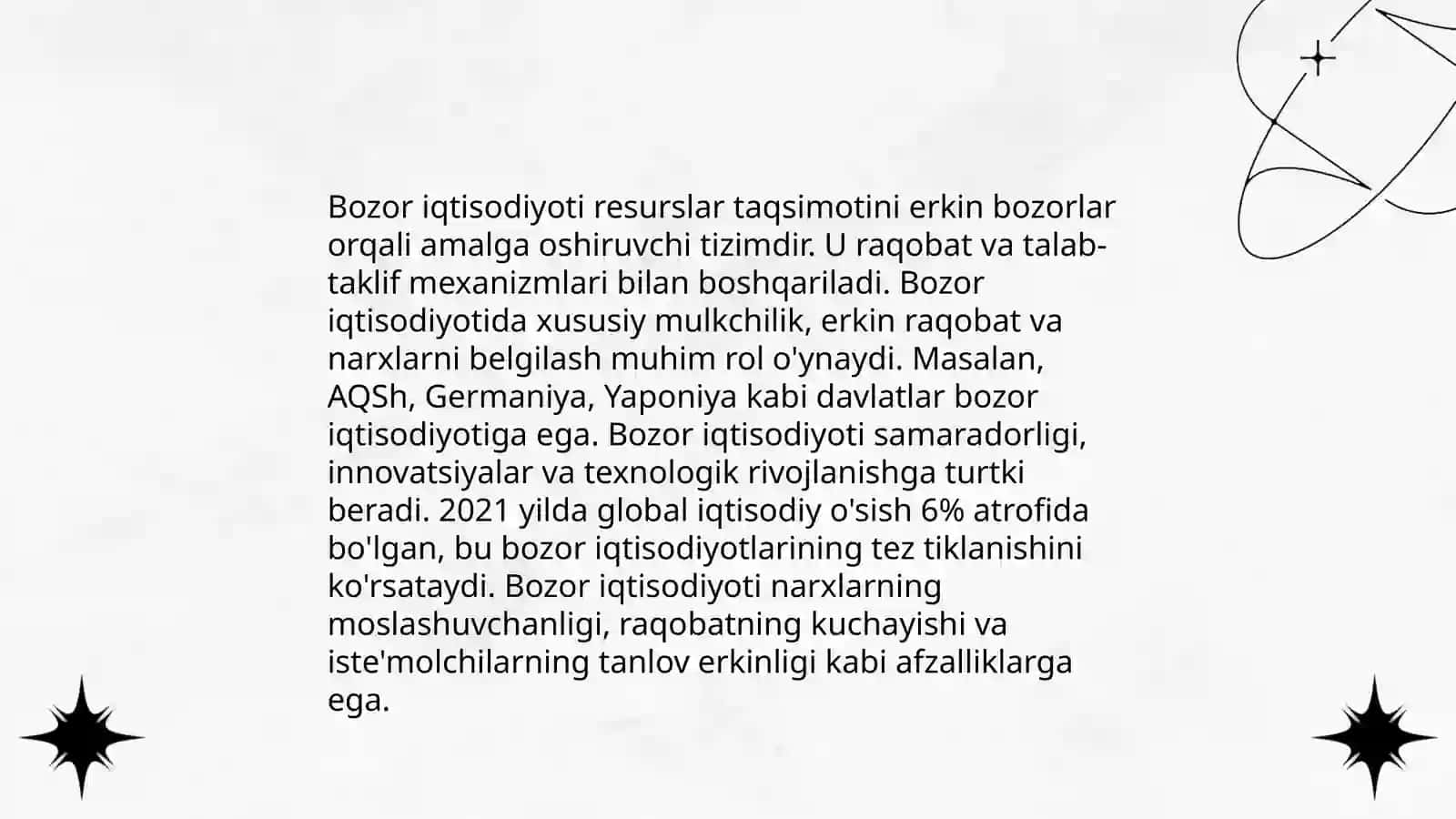 Bozor iqtisodiyoti. Bozor va uning tuzilishi 3