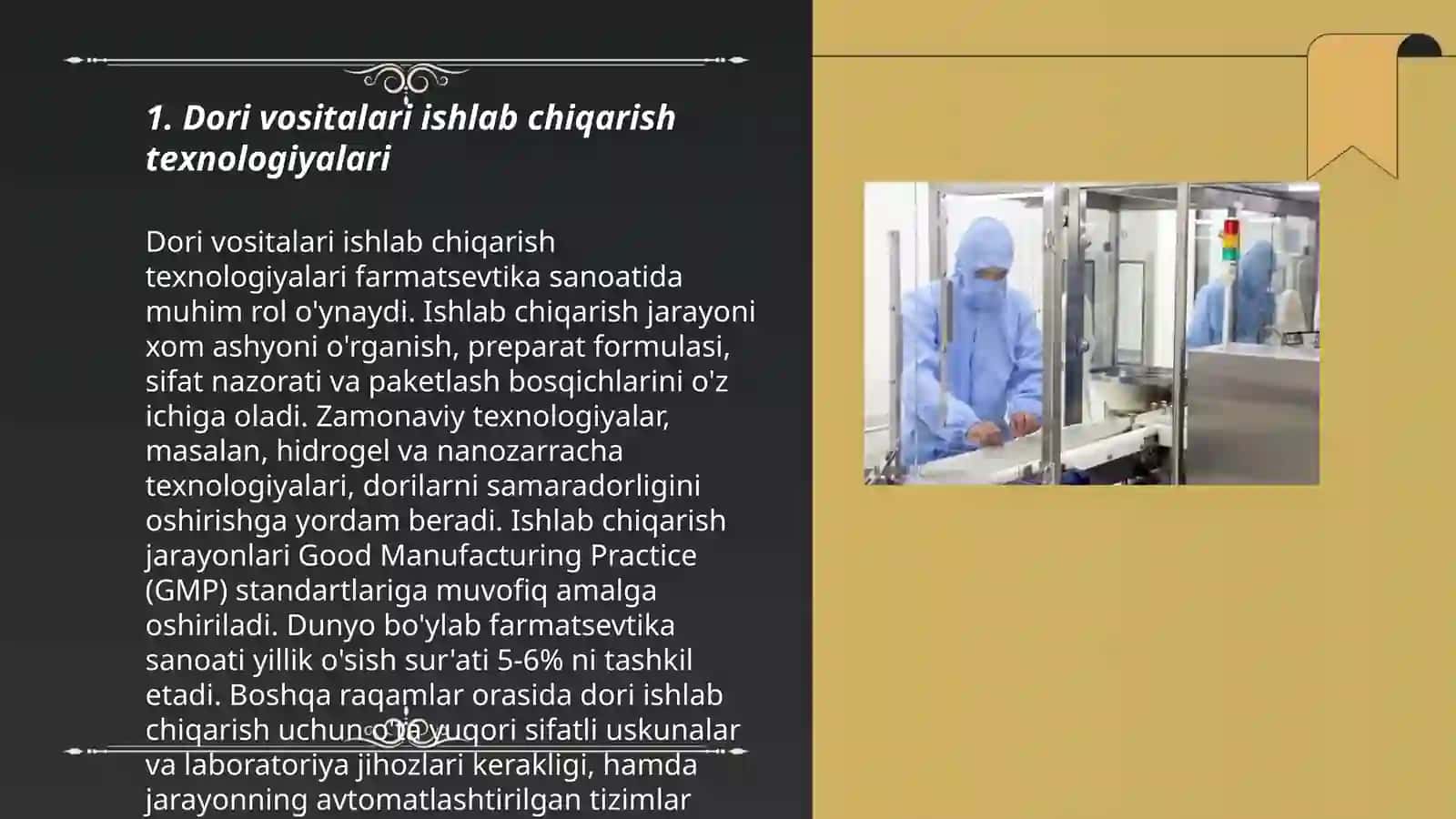 Dori vositalari ishlab chiqarish texnologiyalari 3