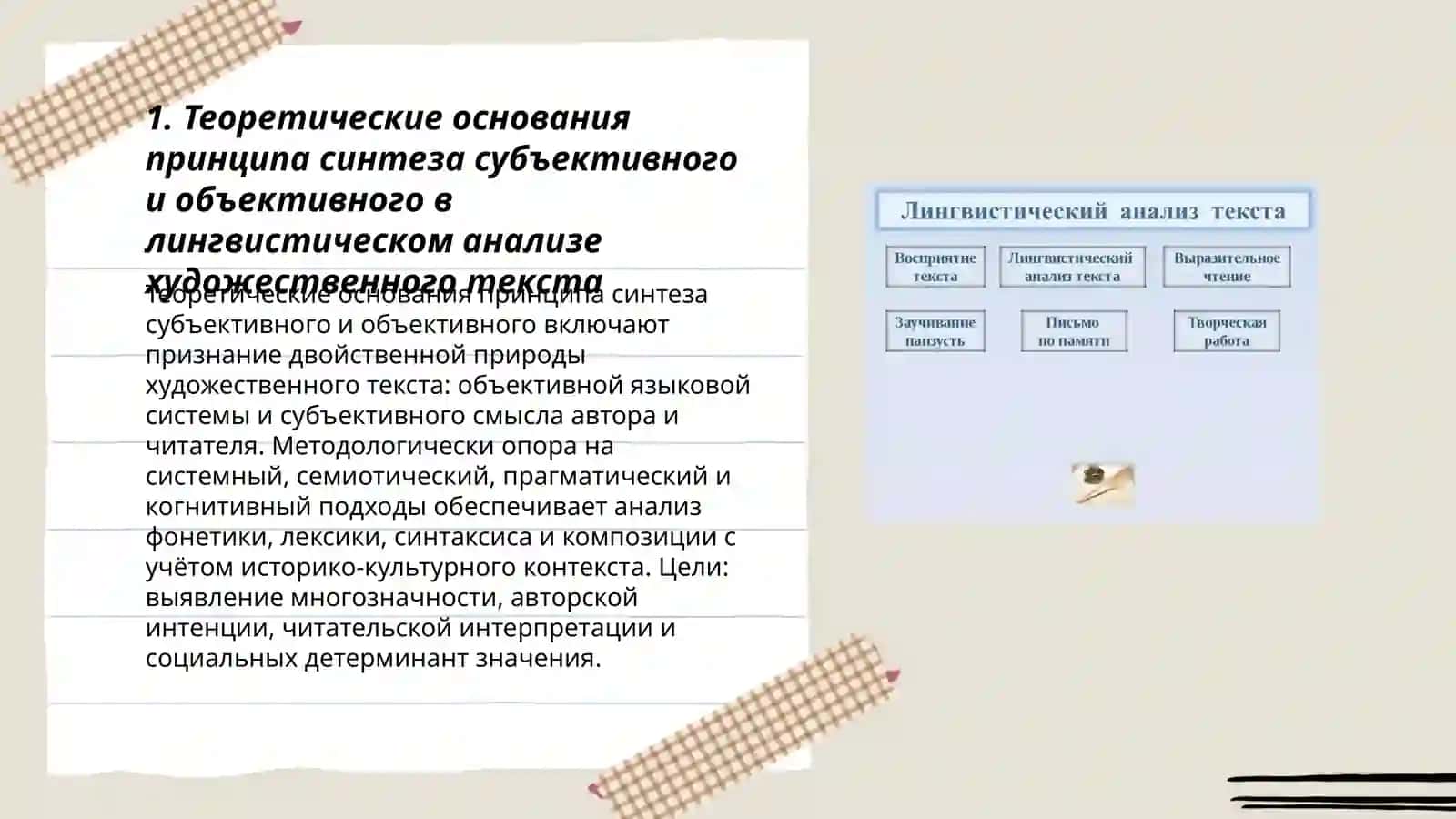 Принцип синтеза субъективного и объективного в лингвистическом анализе художественного текста 3