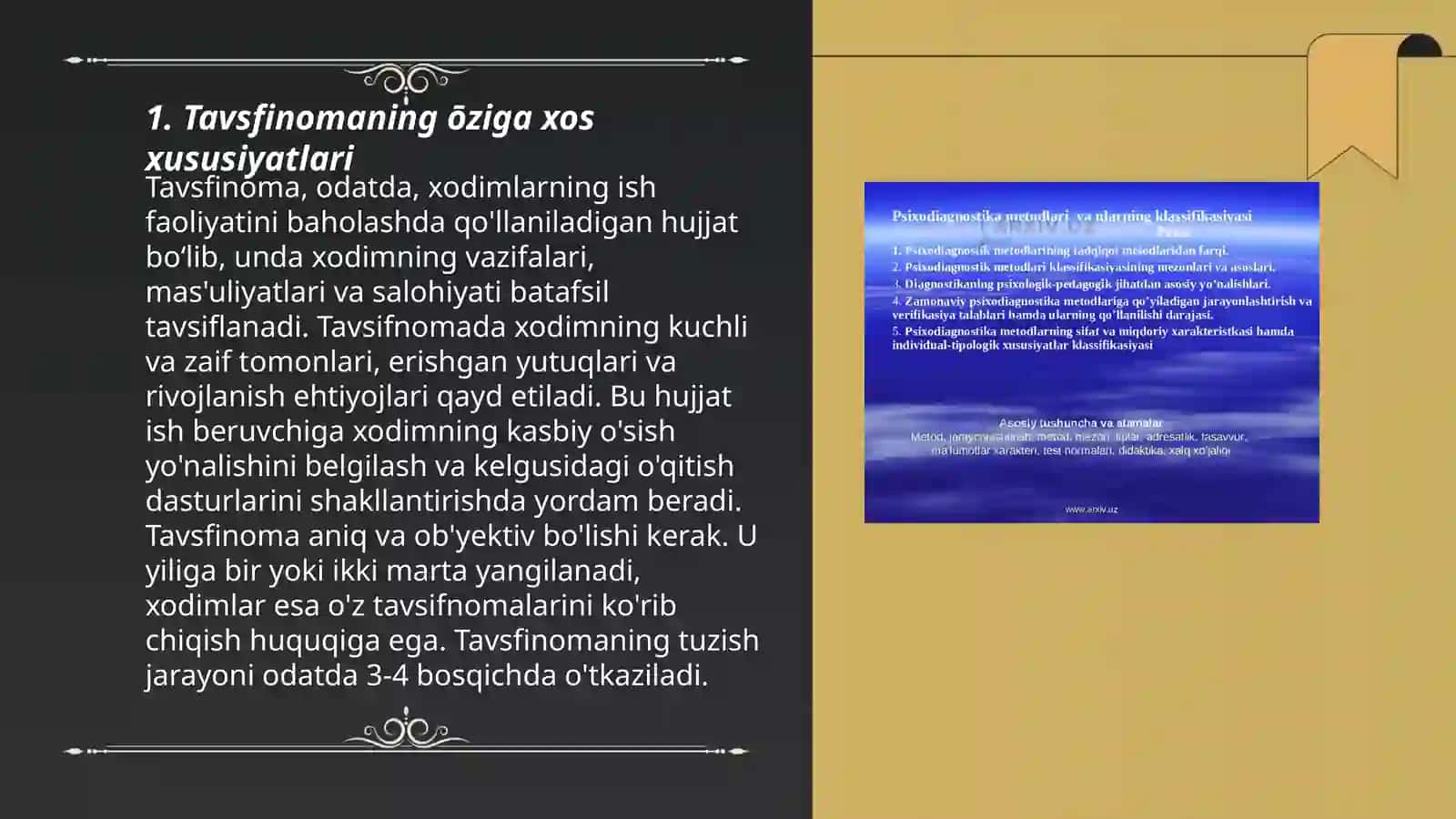 Tavsfinoma va tavsiyanomaning ōziga xos xususiyatlati 3