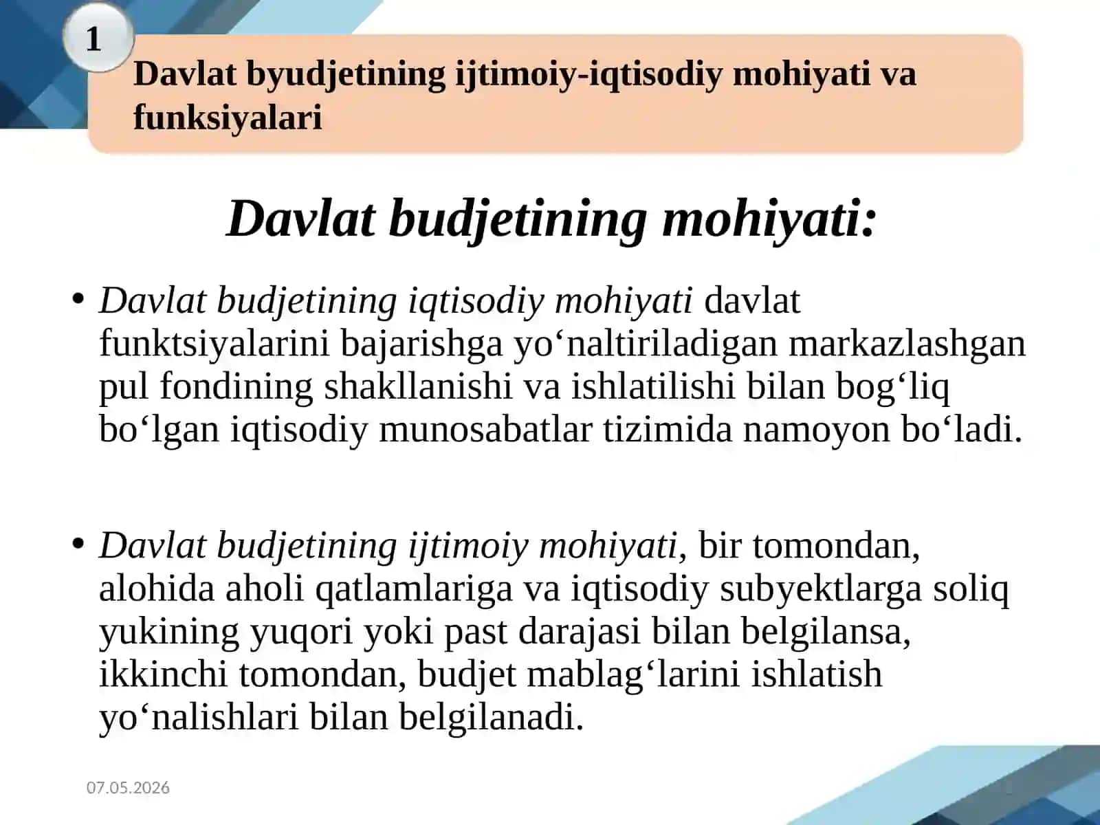 DAVLAT MOLIYASI 3