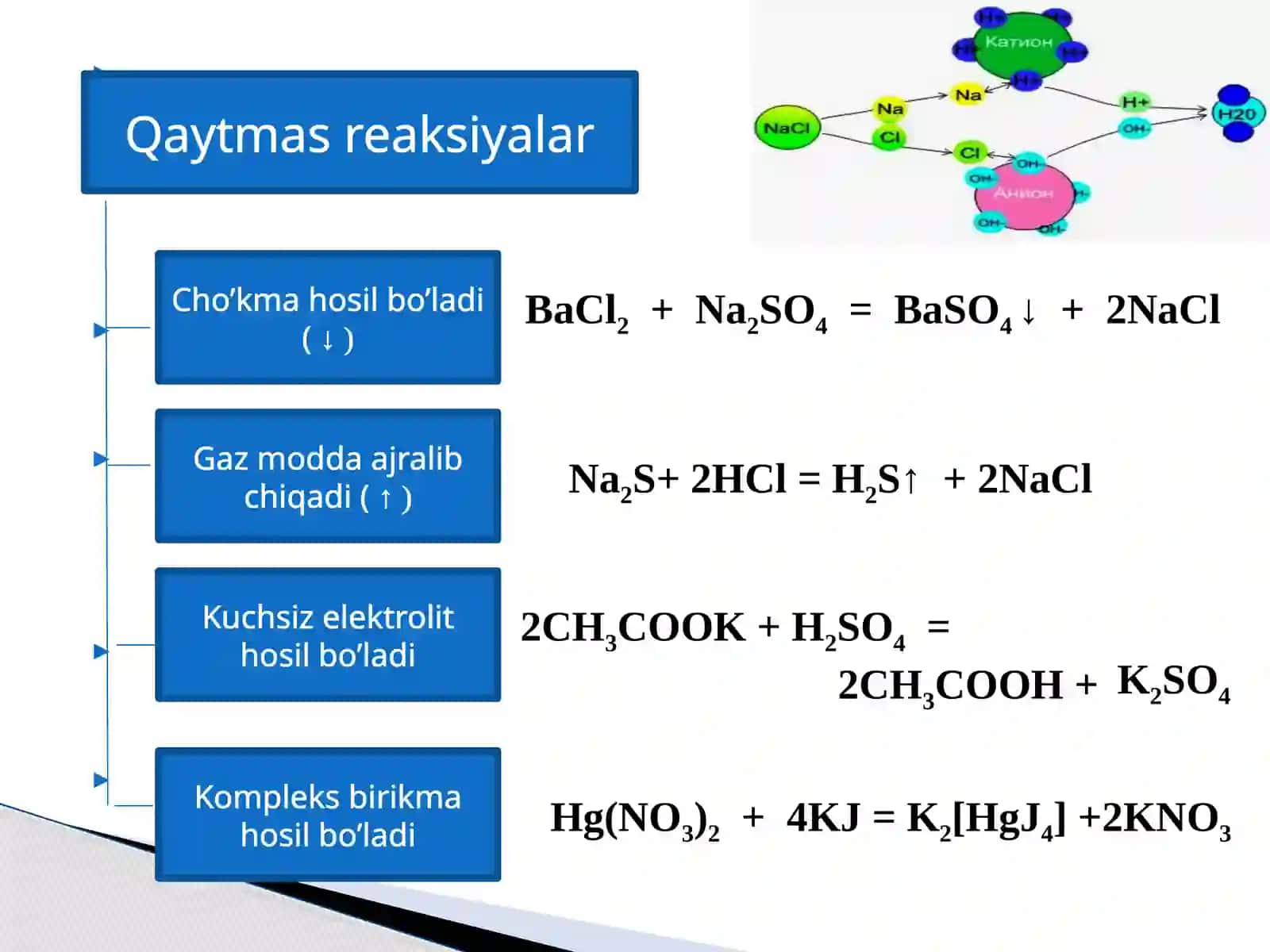 Ma’ruza.Elektrolitikeritmalar. Tuzlarning gidrolizi 3