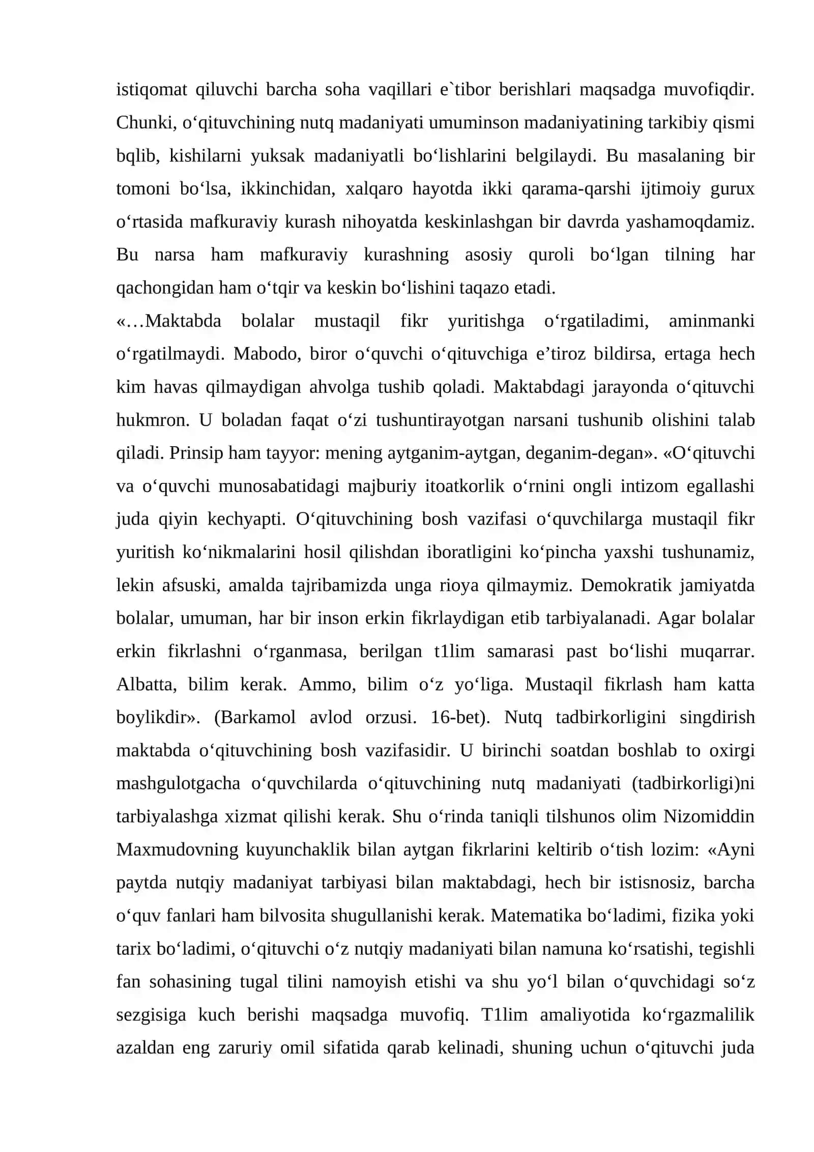 O‘qituvchining nutq madaniyati kursi 3