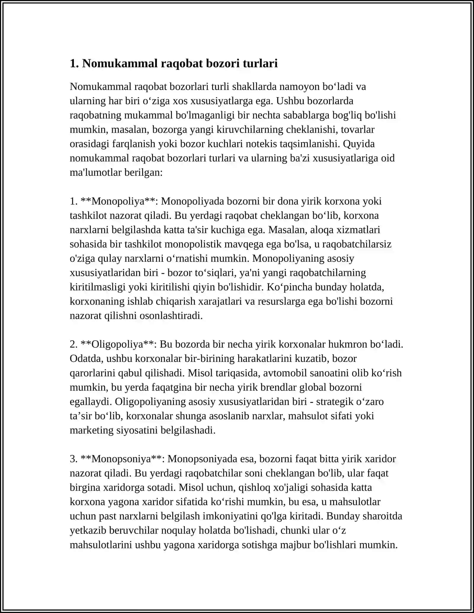 NOMUKAMMAL RAQOBAT BOZORI NAZARIYALARI 3