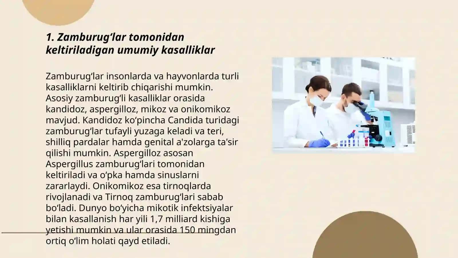 Patogen zamburugʻlar chiqaruvchi kasalliklar va ularni laboratoriya diagnostikasi 3