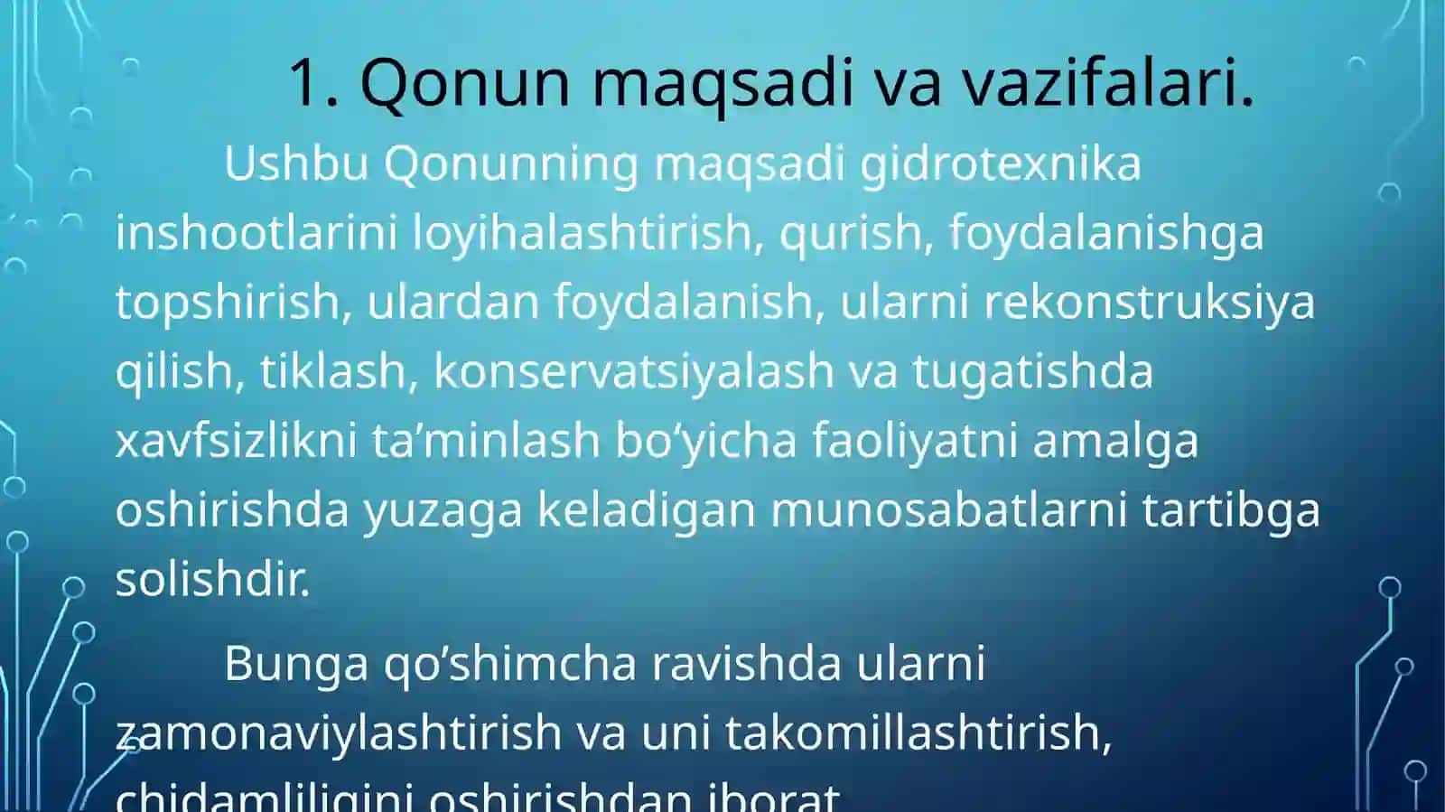 Gidrotexnik inshootlarining xavfsizligi to’g’risidagi qonun 3