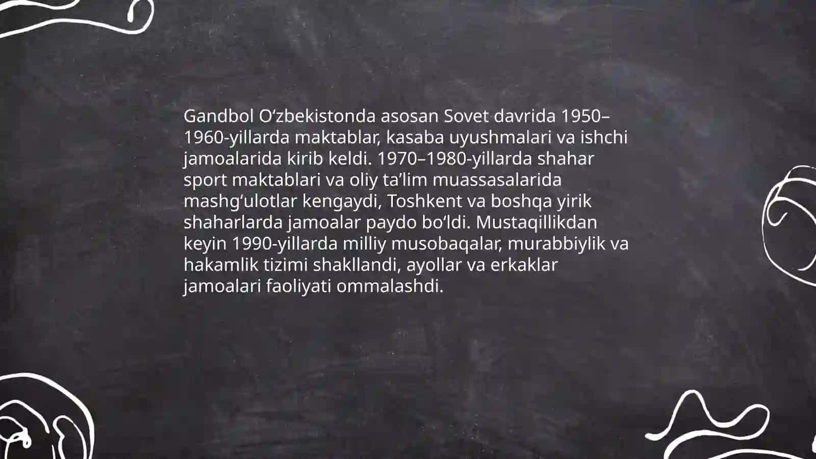 Oʻzbekistonda gandbolni vujudga kelishi va rivojlanish tarixi 3