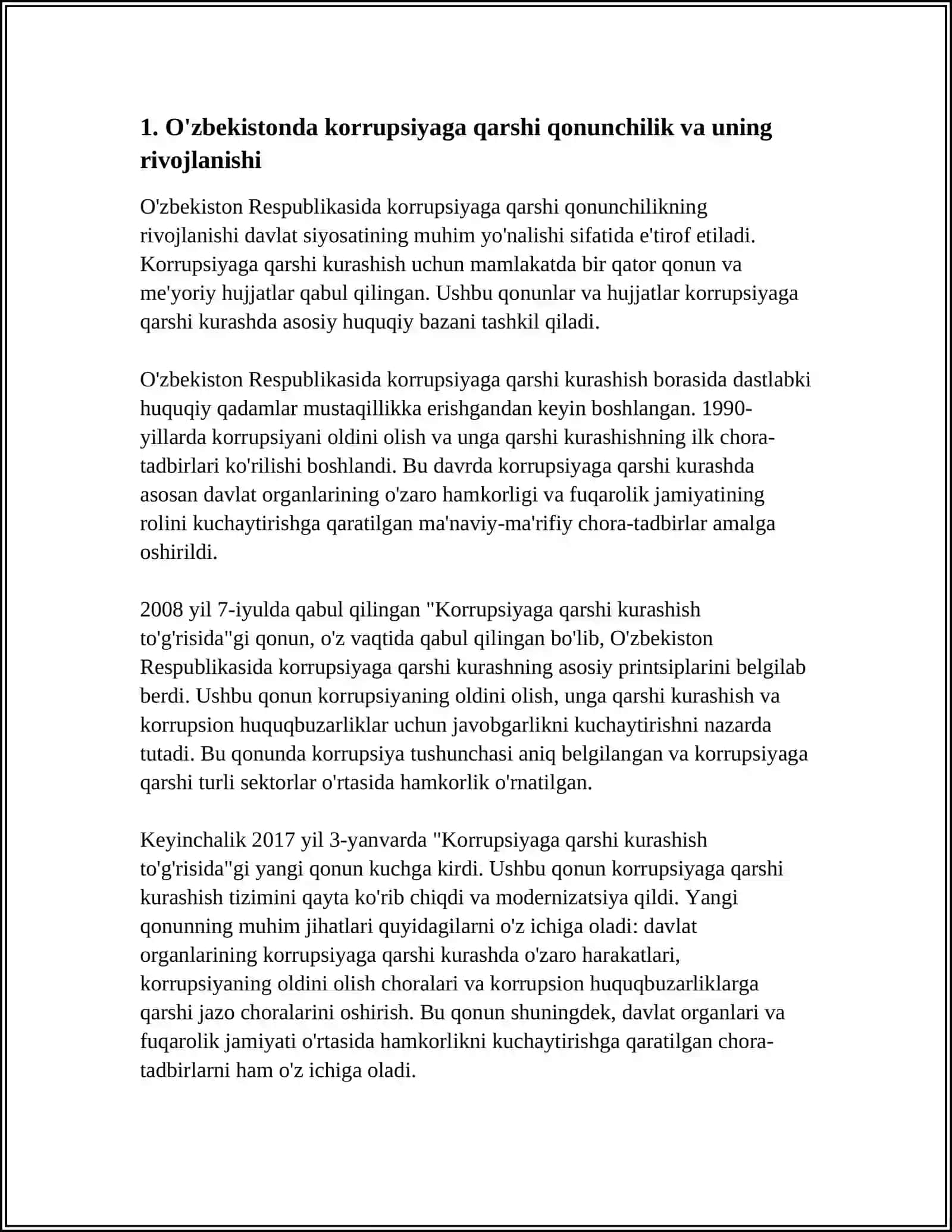 O'ZBEKISTONDA KORIPSIYAGA QARSHI KURASHISH 3