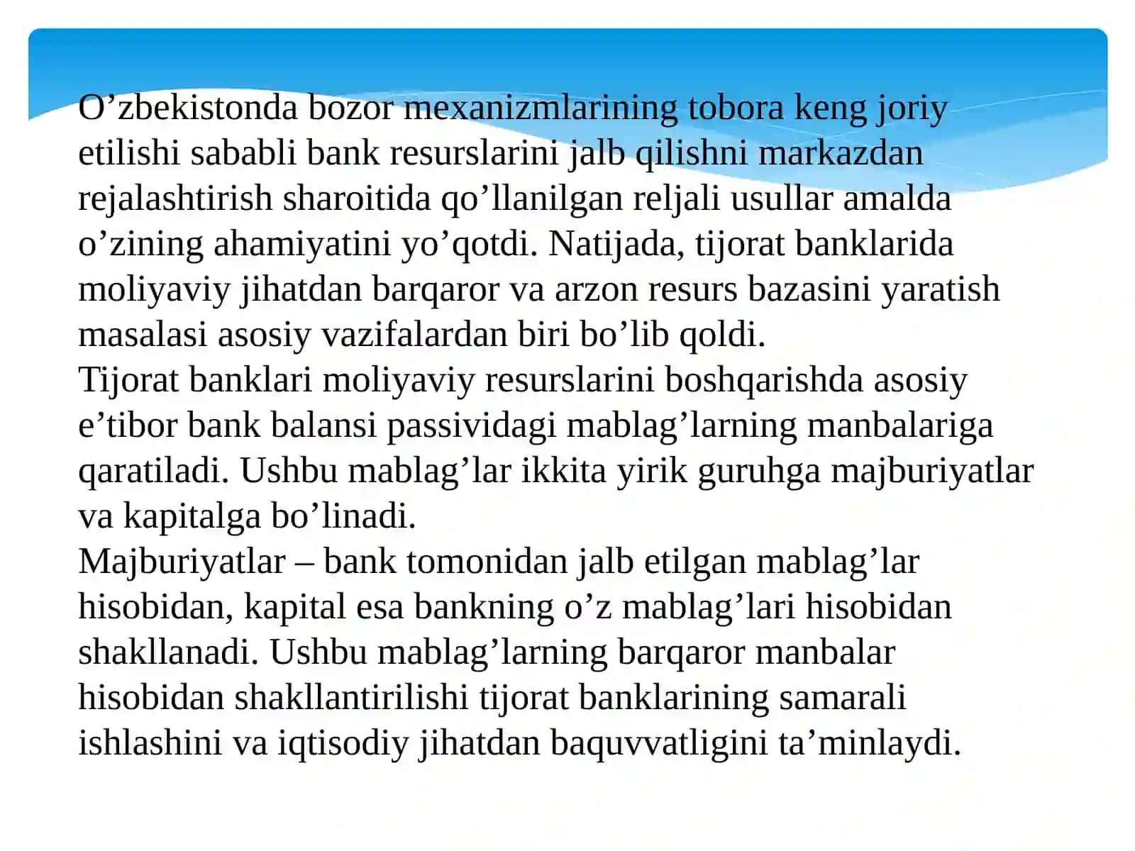 Bank majburiyatlari tahlili 3