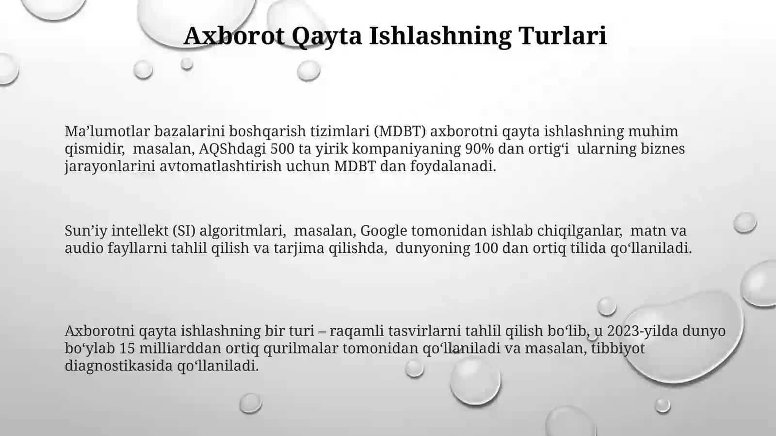 Axborotlarni qayta ishlash texnologiyasi 3