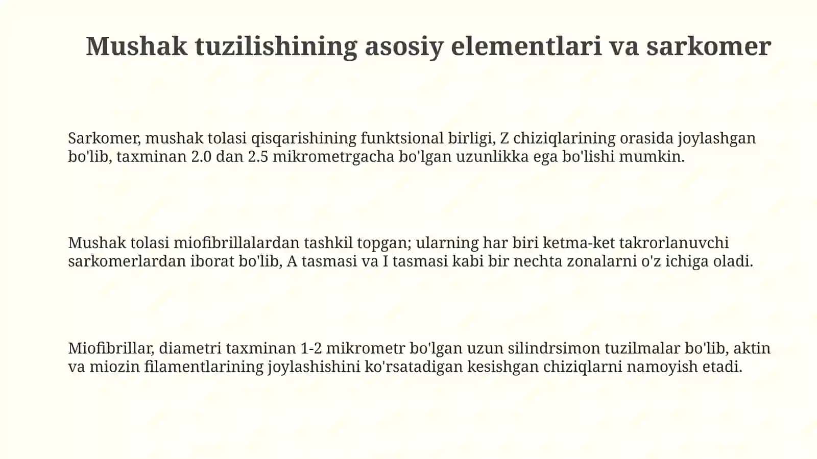 Mushak qisqarish mexanizmining morfologikasoslari 3