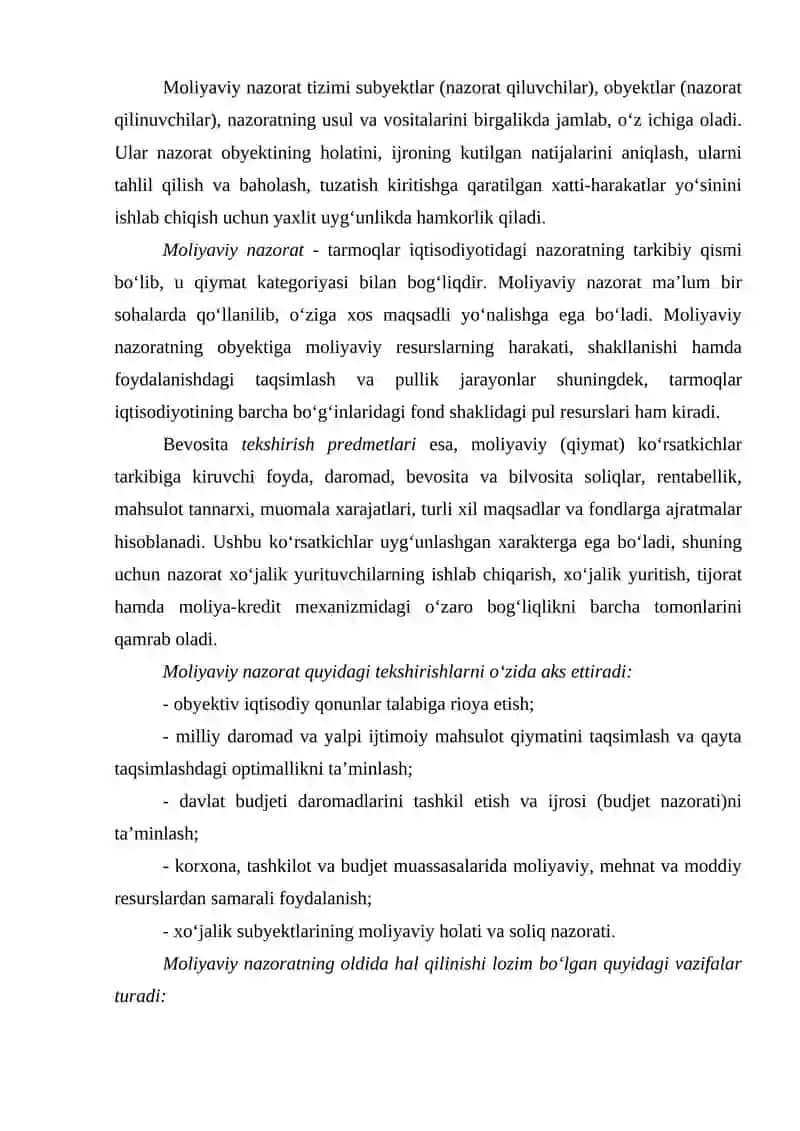 Moliyaviy nazoratning o'rni 3