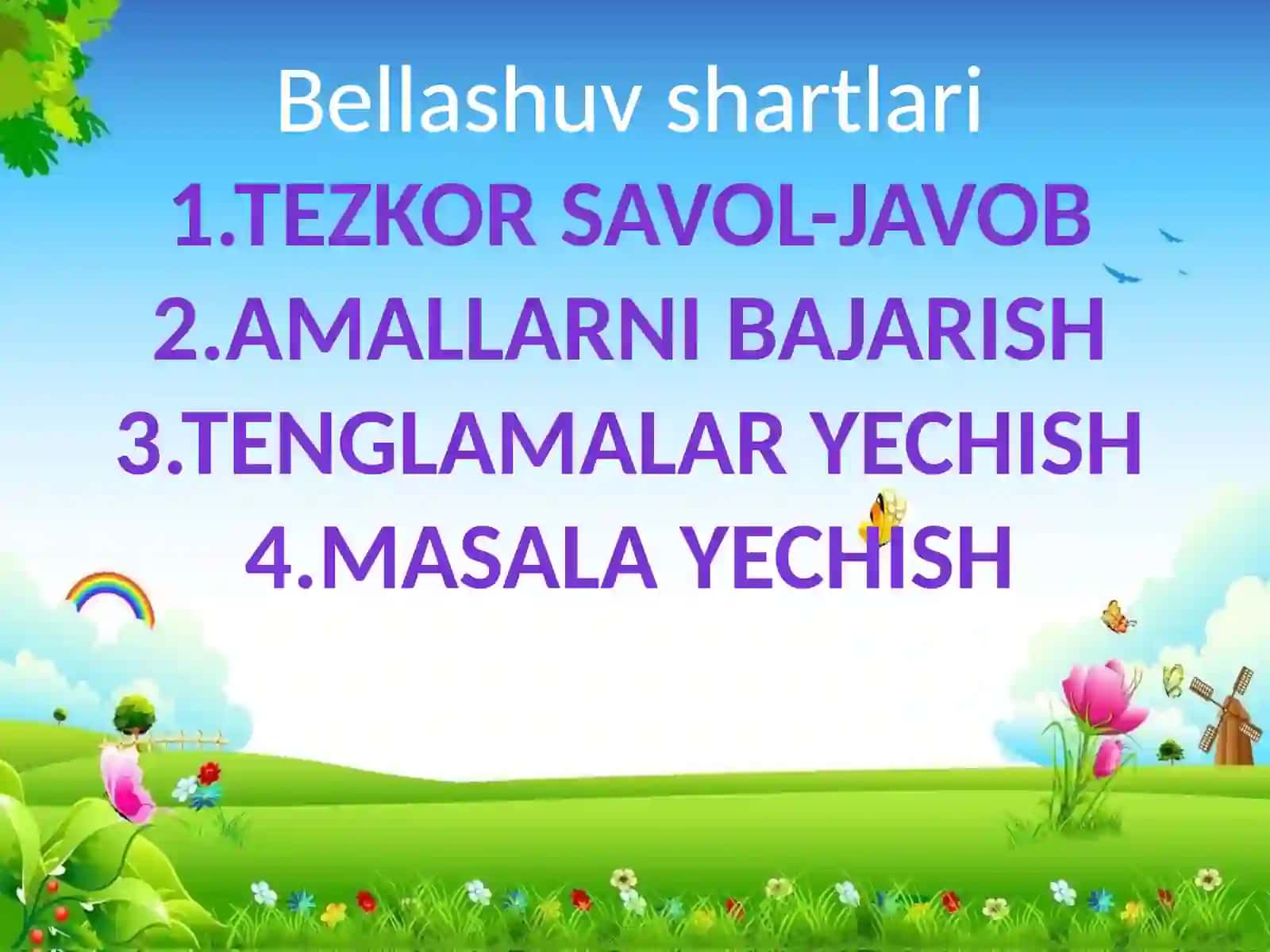 4-sinf Matematika 'O'yla, izla, top bellashuvi' taqdimot 3