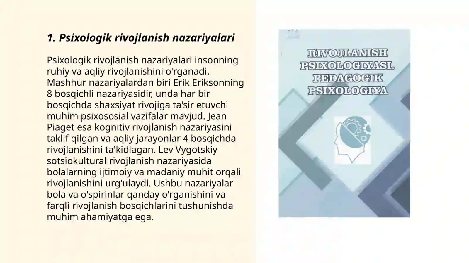 Psixologiya rivojlanishining asosiy tendentsiyalari 3