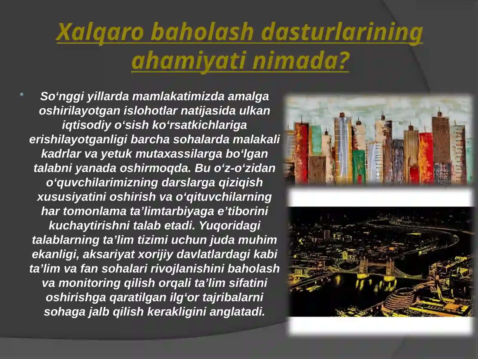 Xalqaro baholash
dasturi talablari
asosida o'quvchilar
kompetentsiyalarini
shakllantirish. 3