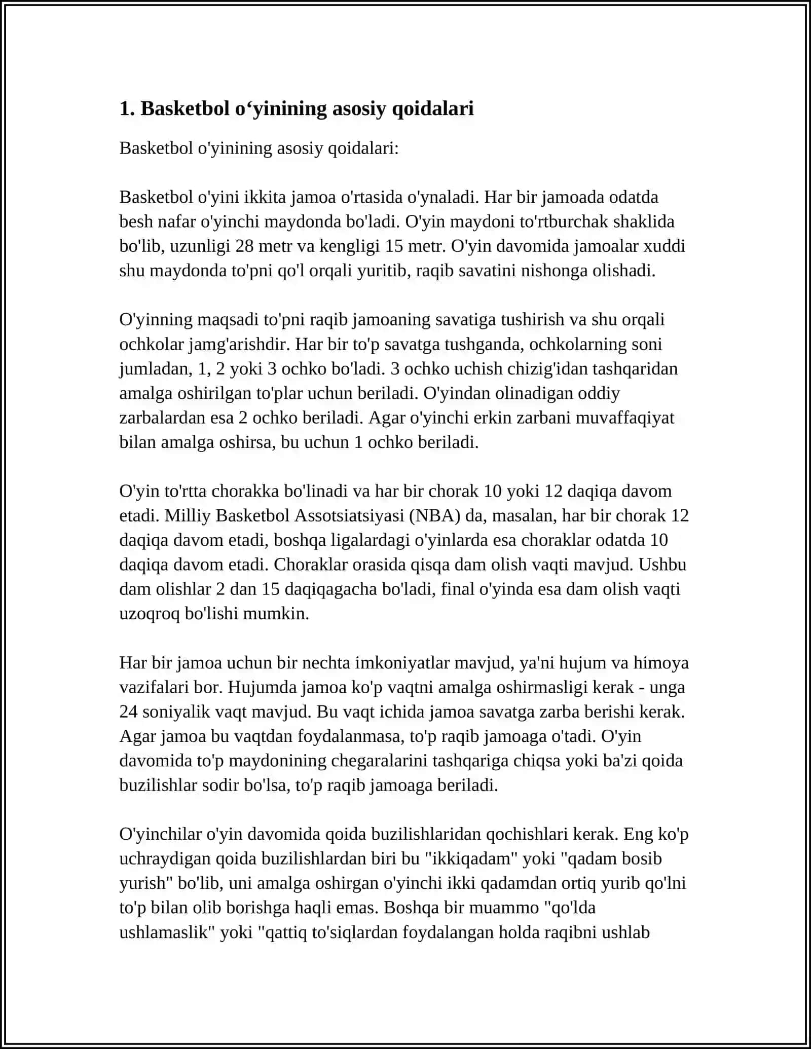 BASKETBOL OʻYINI 3