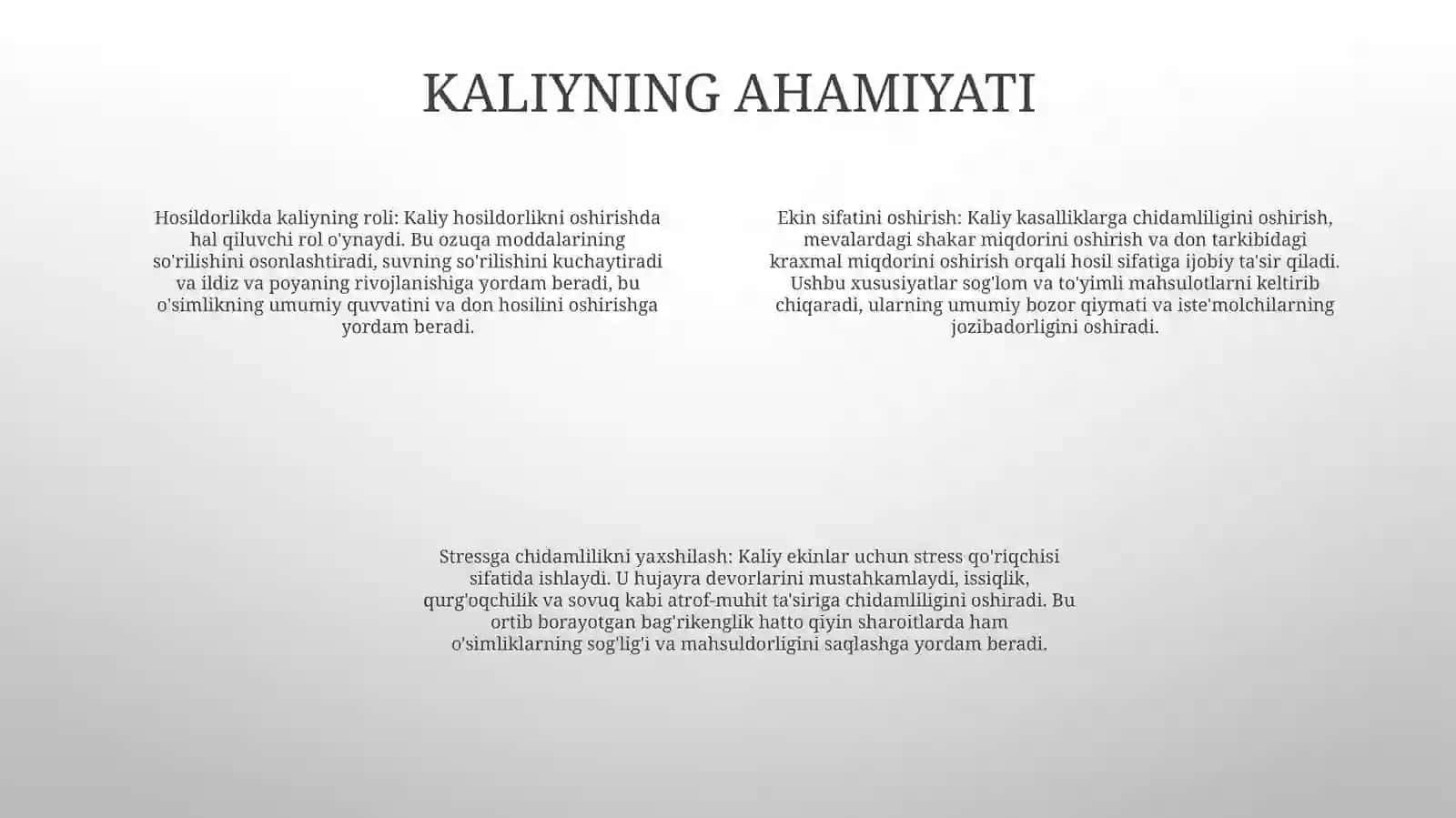Kaliyli O'G'It Qo'Llash Muddatlarining Qishloq Ekinlari Hosili Va Sifatiga Ta'Siri 3