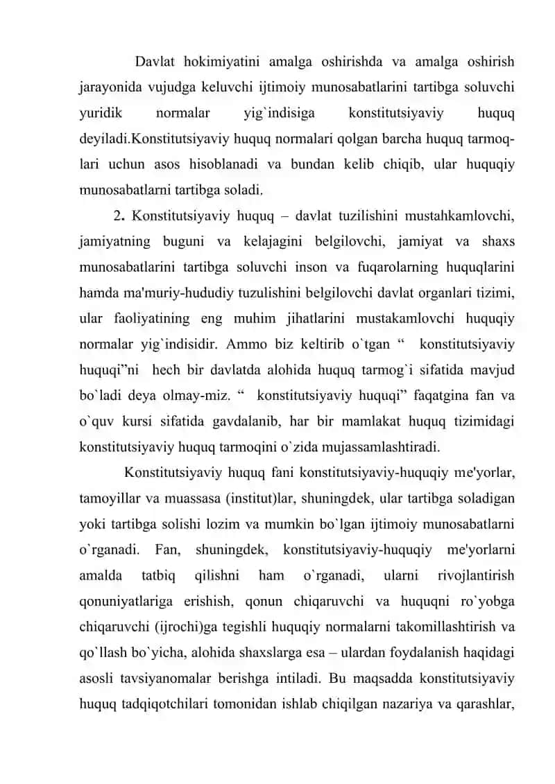 Konstitutsiyaviy huquq fanining prеdmеti, o`rganish usullari va tizimi 3