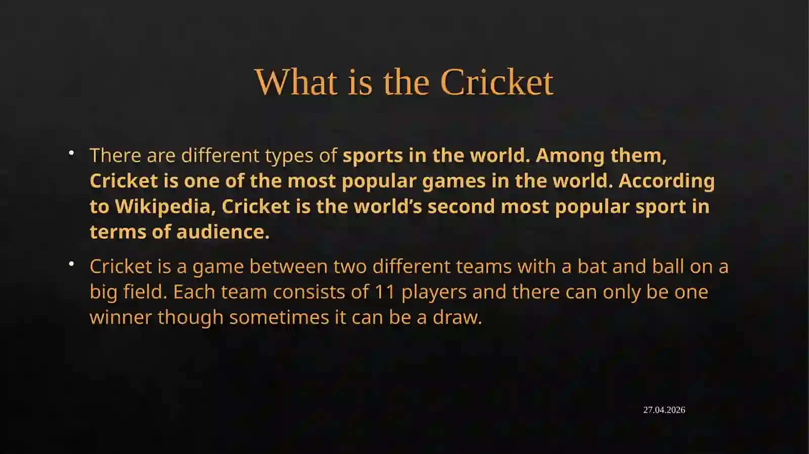 Cricket Game 3