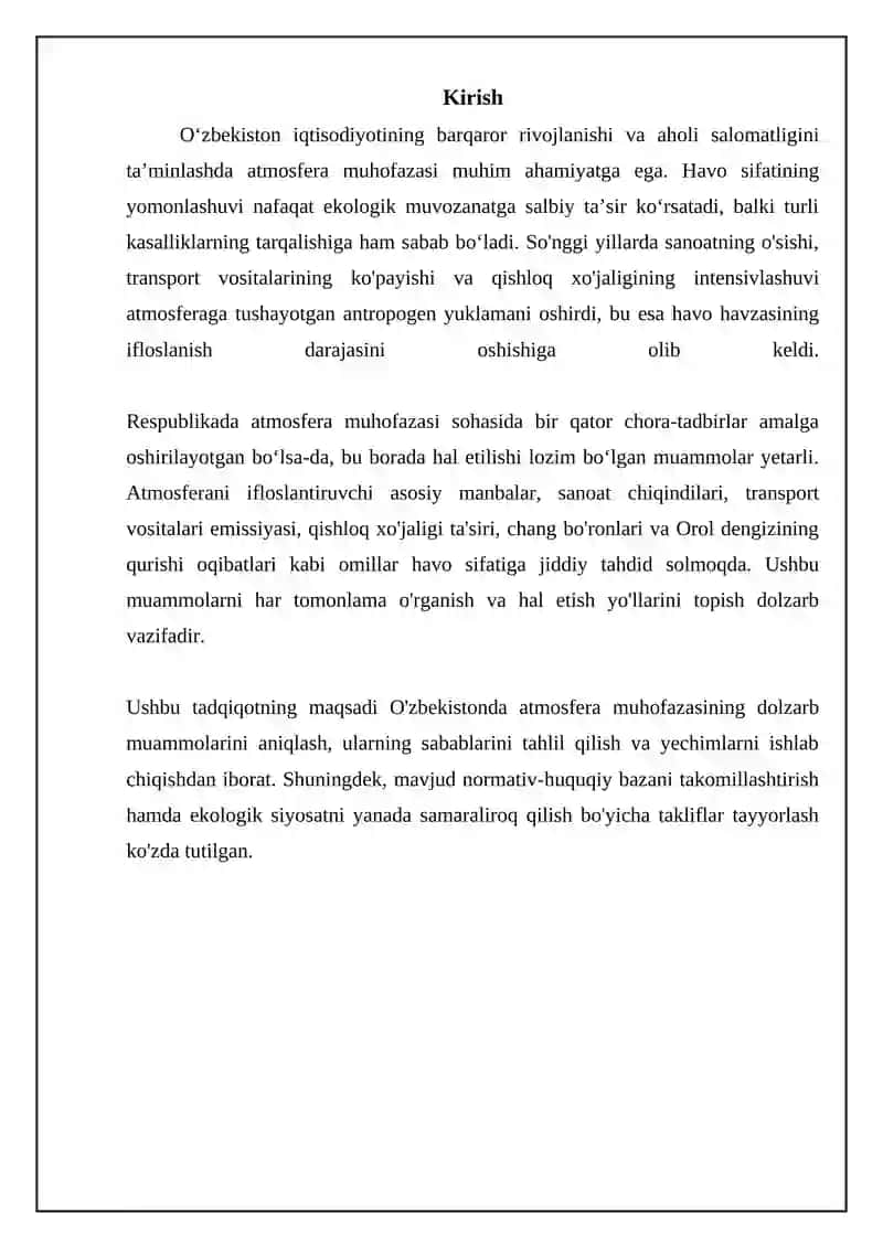 O'zbekistonda atmosferani muxofaza qilish muammolari 3