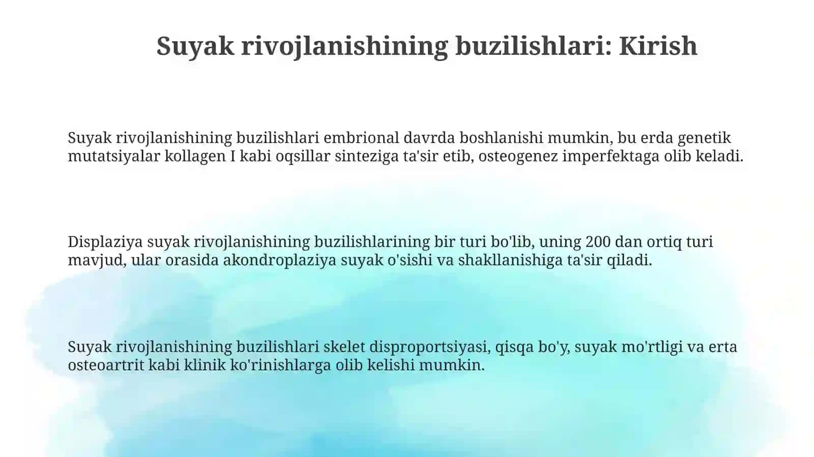 Suyaklarnirivojlanishinibuzilishlari.Sinishlar.Osteonekroz 3