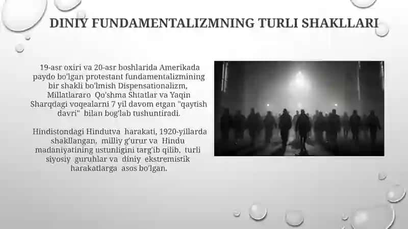 Diniy Fundametalizm radikalizm va terrorizmning tarixi va yo’nalishlari 3
