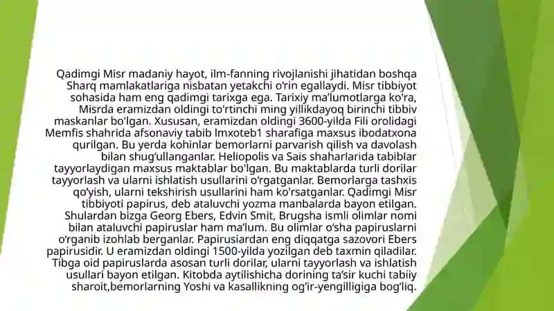 QADIMGI SHARQ MAMLAKATLARIDA DAVOLASH USULLARI 3