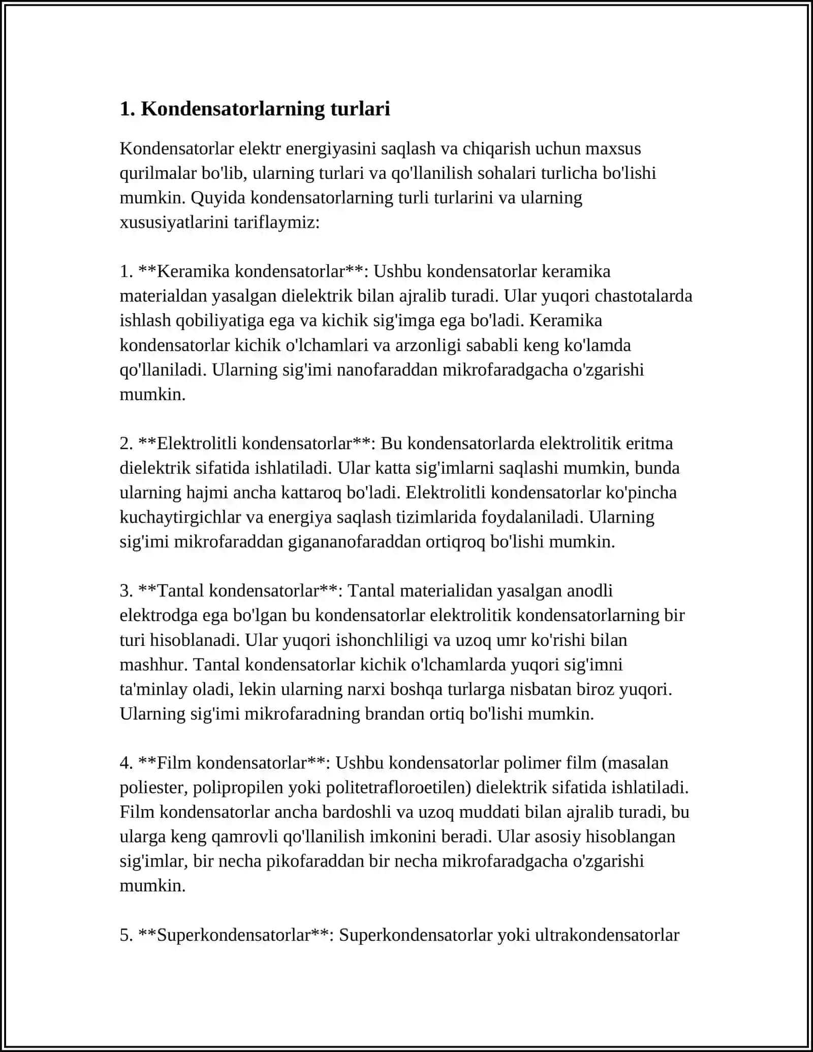 Kondensatorlar va Ularni Ishlash Prinsi 3