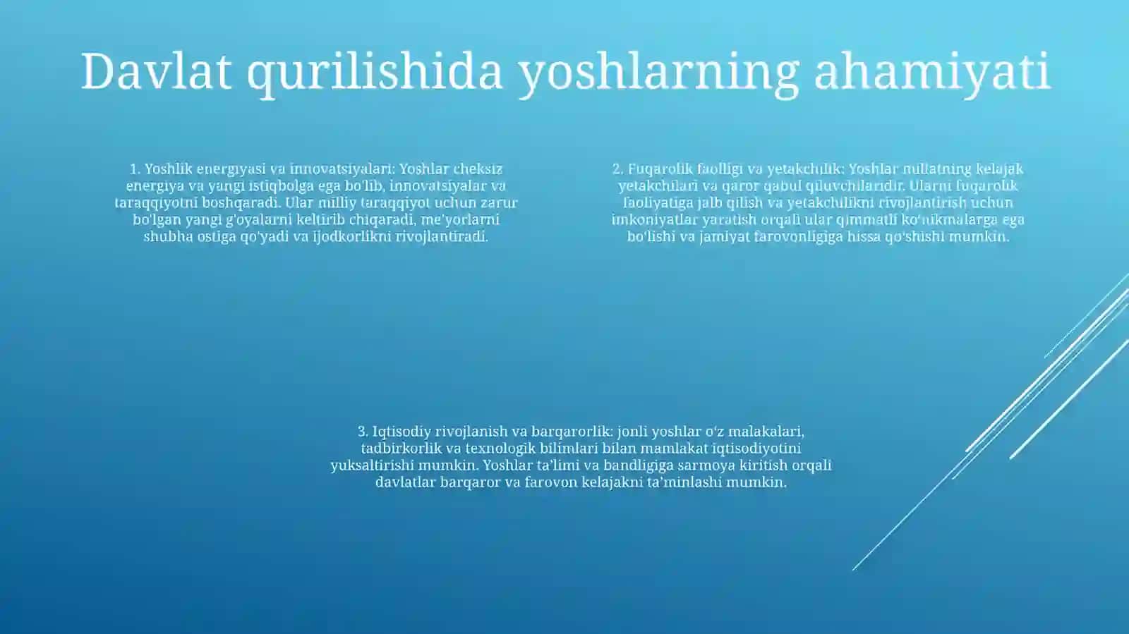 Yoshlarga Oid Davlat Siyosatining Ustuvorlik JihatlariVaSabablari 3