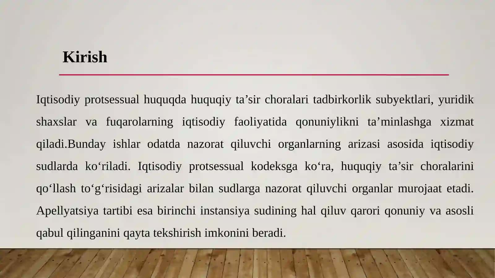 Huquqiy ta’sir chorasini qo‘llash to‘g‘risidagi ishlarni apellyatsiya. 3