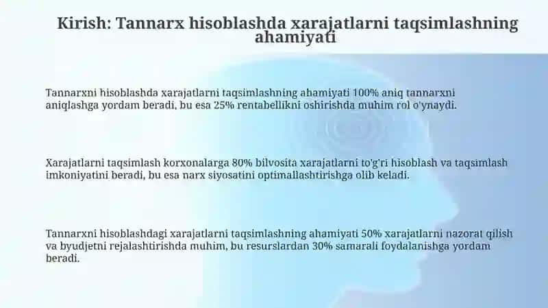 Tannarx kalkulyatsiyasi daxarajatlarni taqsimlash usullari 3