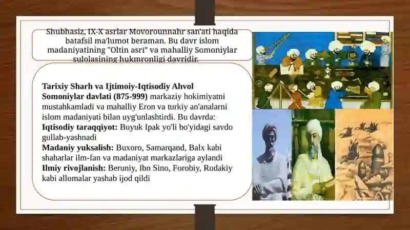 IX-X Asrlar Movorounnahr San'ati Tarixi 3