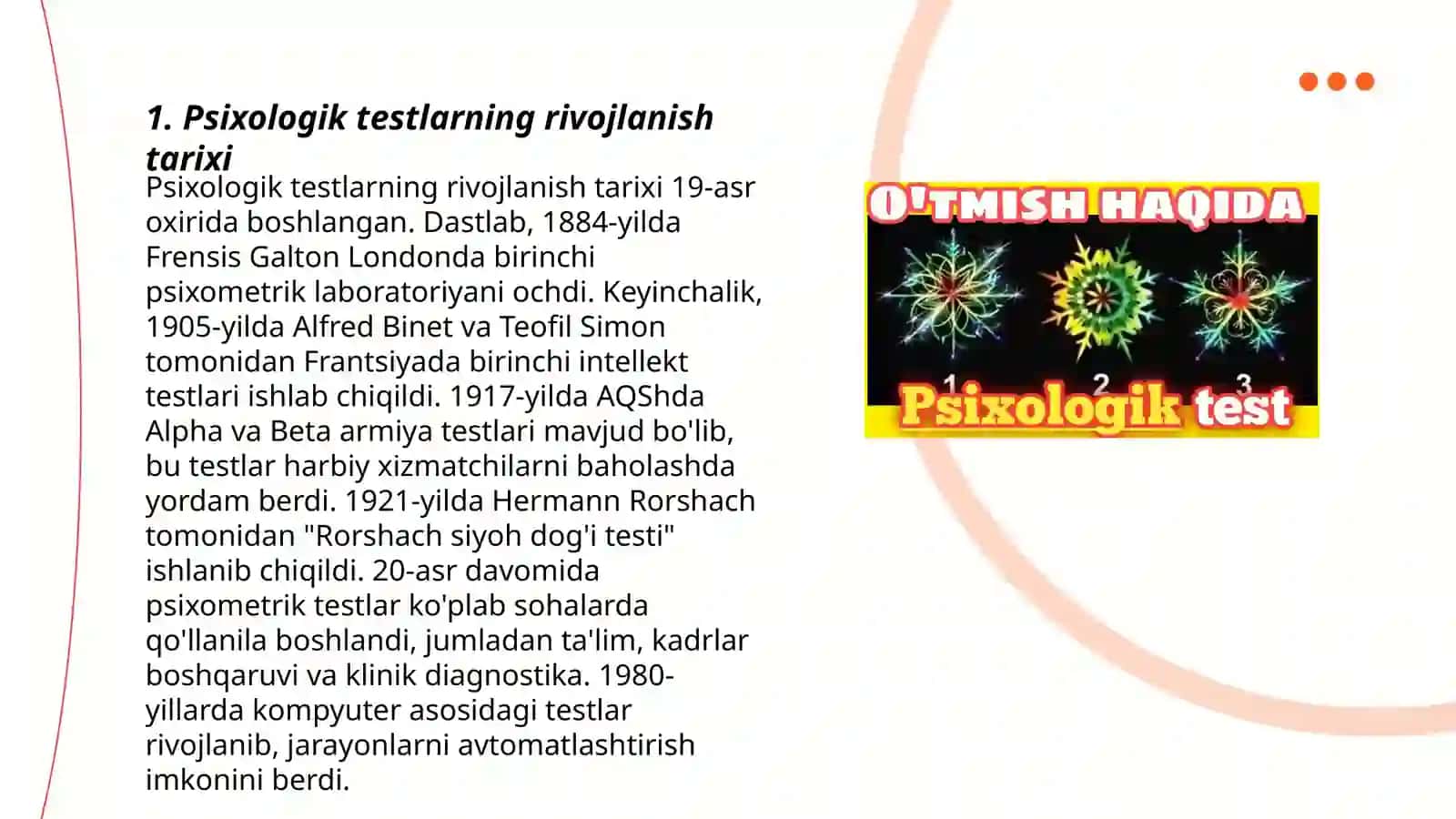 Psixologik testlar tarixi 3