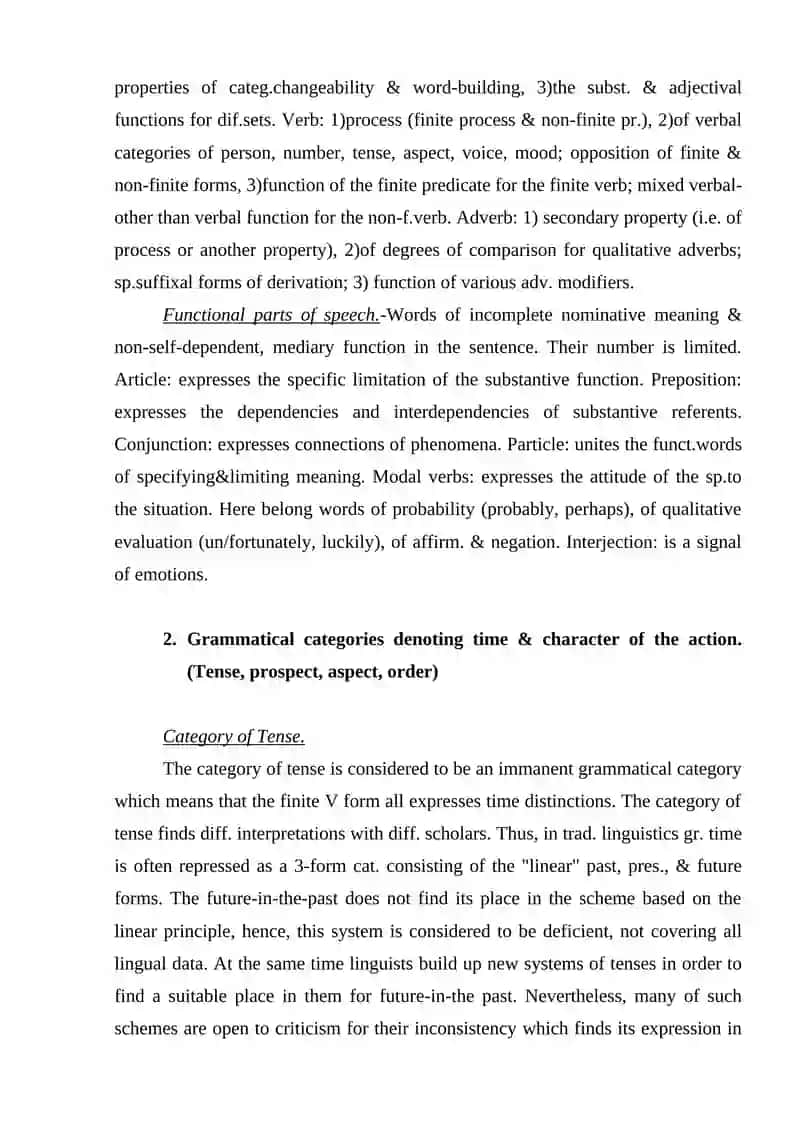 Problems of part of speech classification in modern English 3