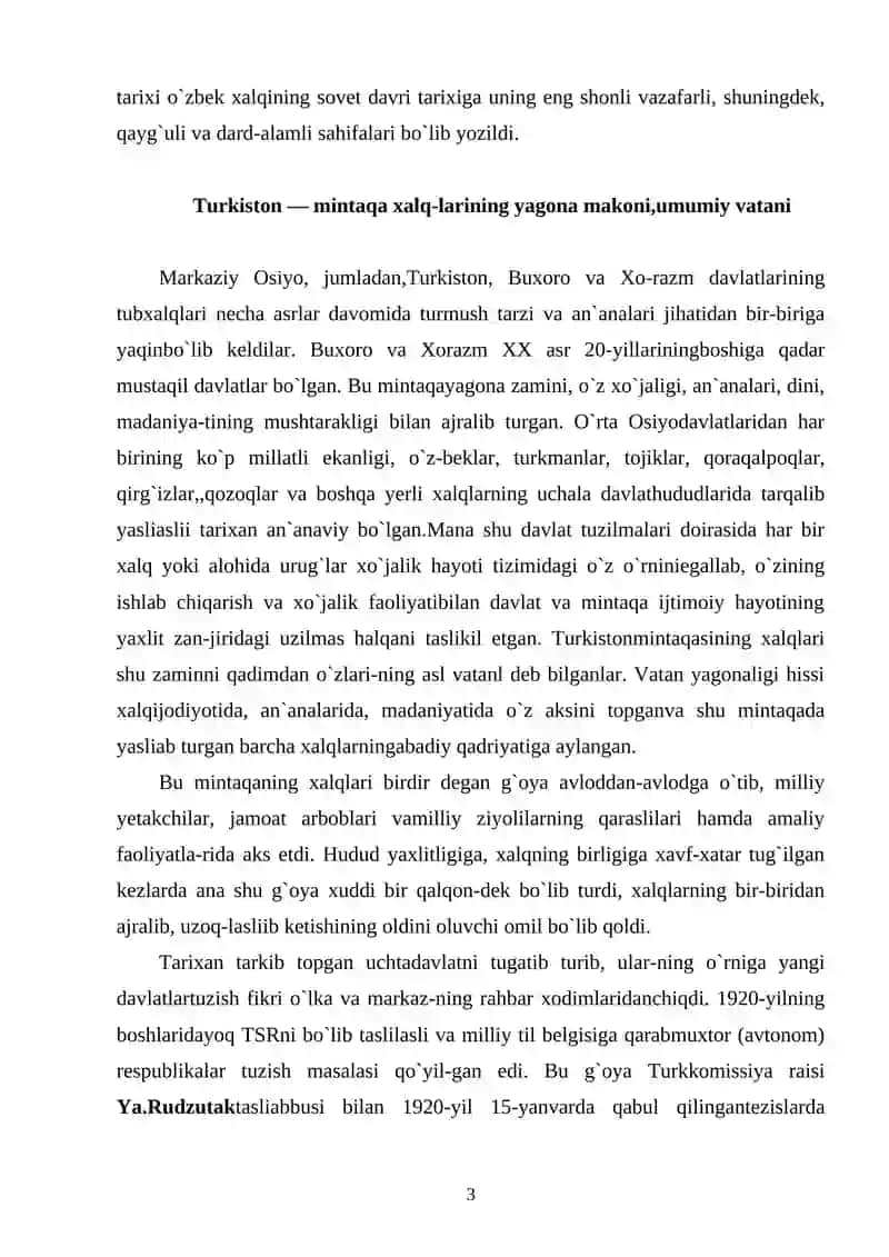 Oʻrta Osiyoda milliy hududiy chegaralash yangi tipdagi UzSSRning tashkil topishi 3