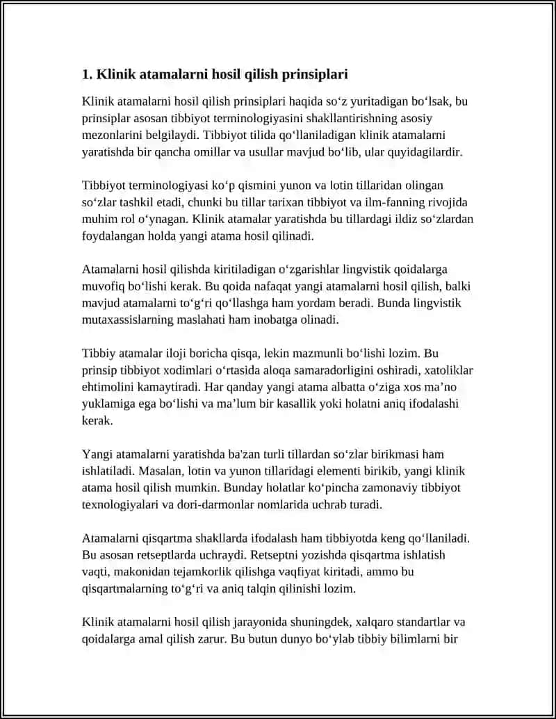 KLINIK ATAMALAR YASASH USULLARI. RETSEPDA QULLANILADIGAN QISQARTMA SHAKLLAR 3