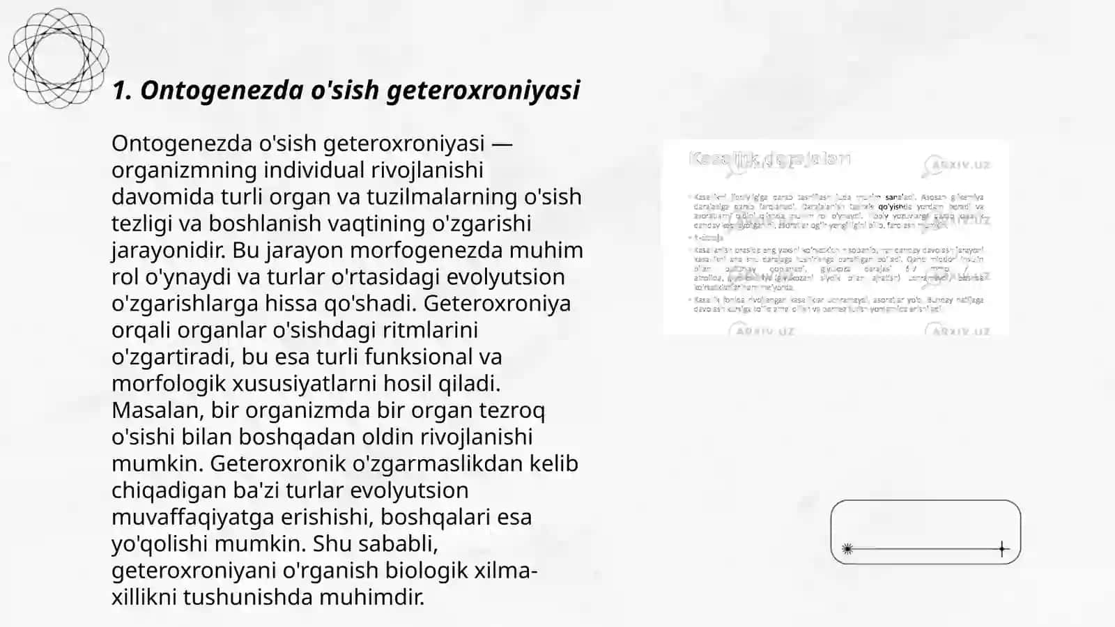 Ontogenezda o'sish geteroxroniyasi 3