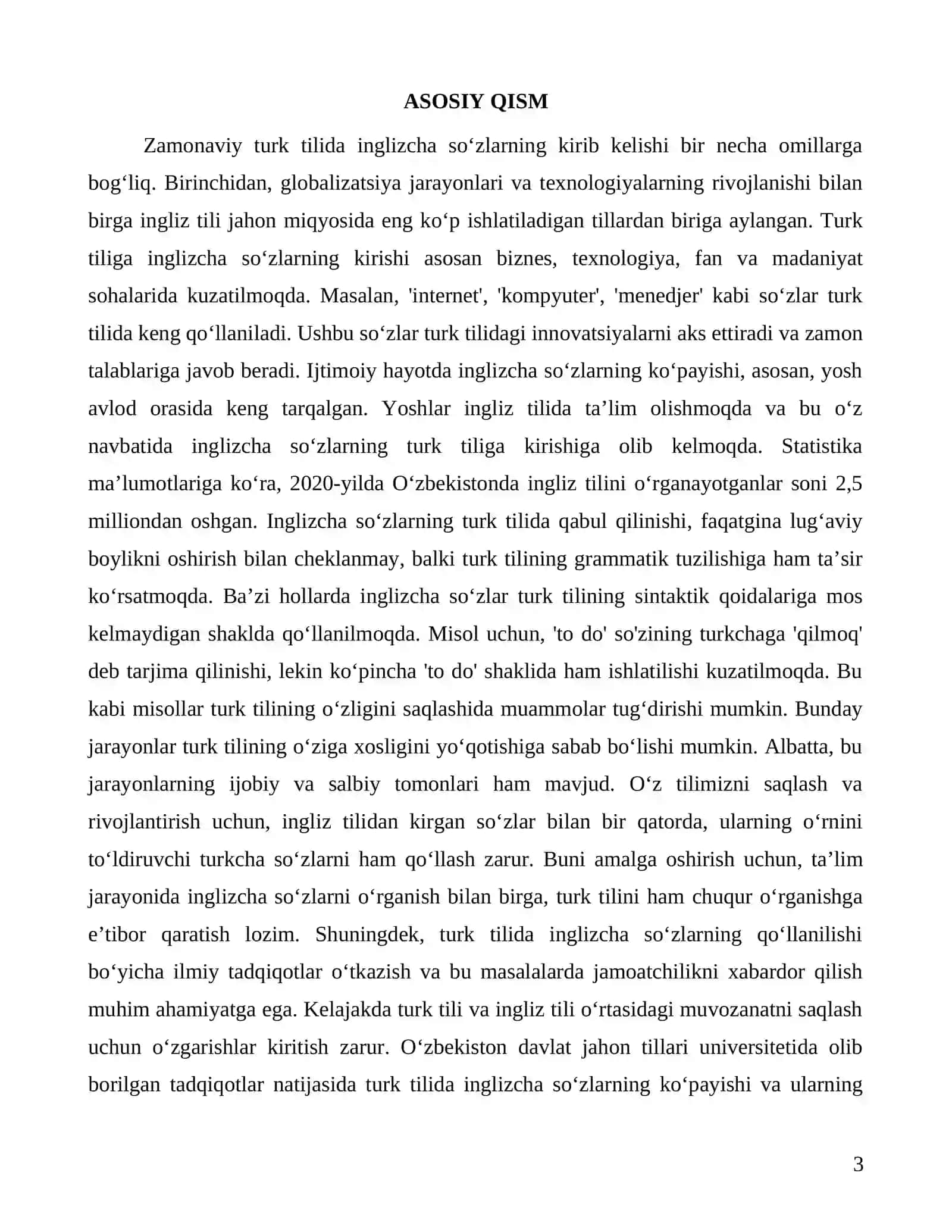 Zamonaviy Turk tilida inglizcha so‘zlarning kirib kelishi va ta’siri 3