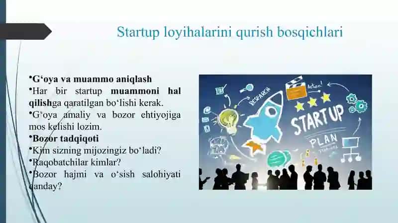 STARTUP LOYIHALAR QURISH VA UNING KELAJAGI 3