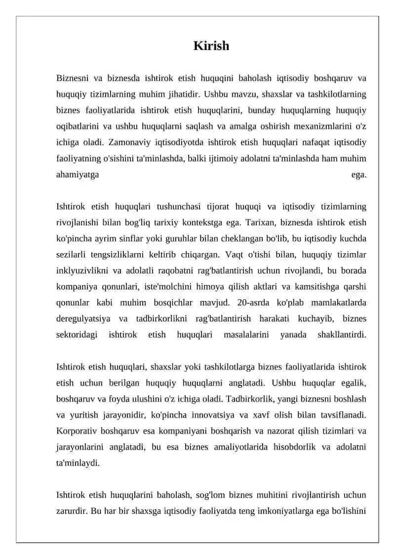 Biznesda ishtirok etish huquqlari: tarixiy tahlil 3