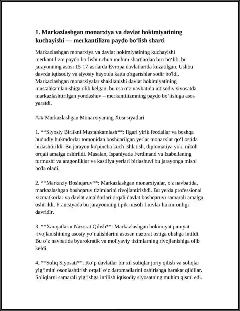 MERKANTILIZM ILK IQTISODIY MAKTABNING VUJUDGA KELISH SHART-SHAROITLARI 3