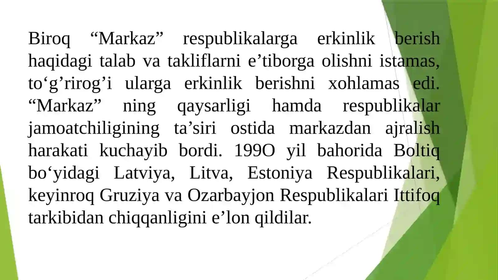 MUSTAQIL O‘ZBEKISTON RESPUBLIKASI TASHKIL TOPISHINING TARIXIY AHAMIYATI 3
