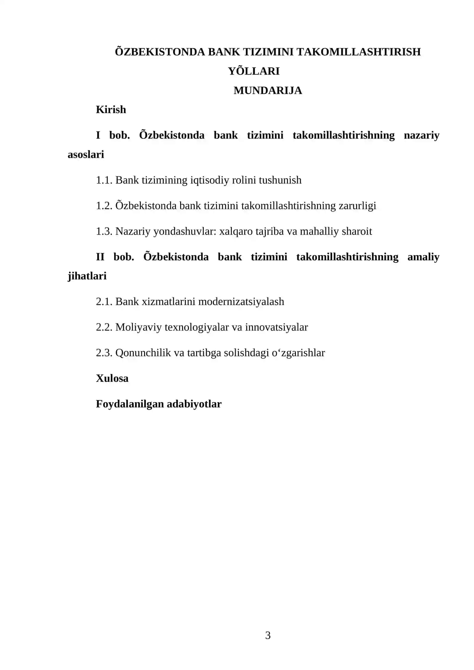 ÕZBEKISTONDA BANK TIZIMINI TAKOMILLASHTIRISH YÕLLARI 3