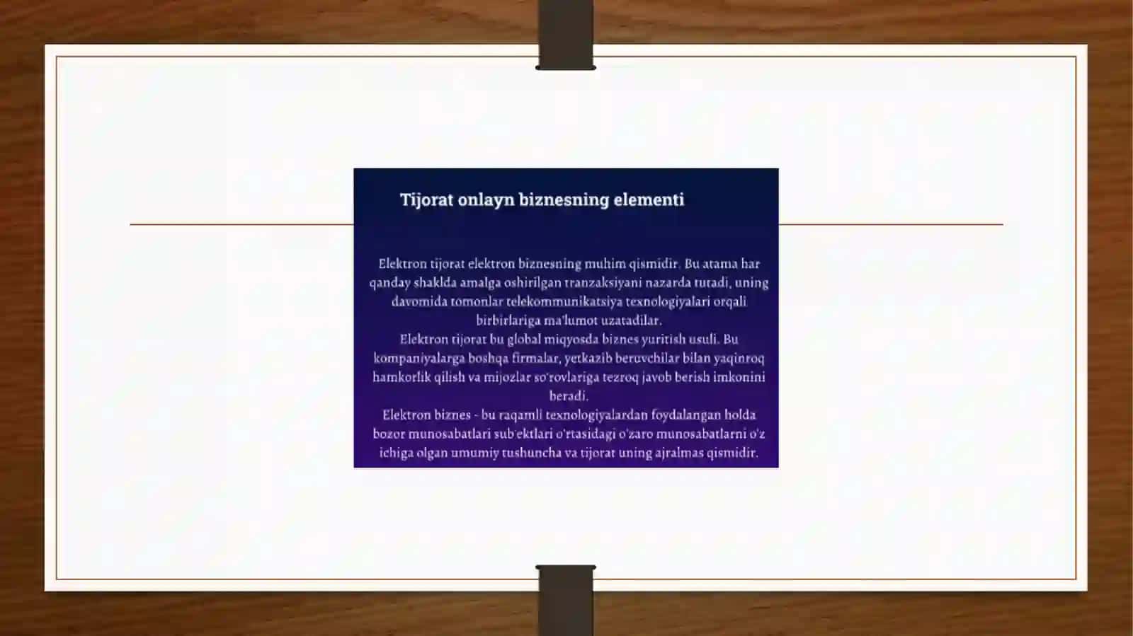 Internettarmoğ’ida biznes jarayonlarni taşkili etish 3