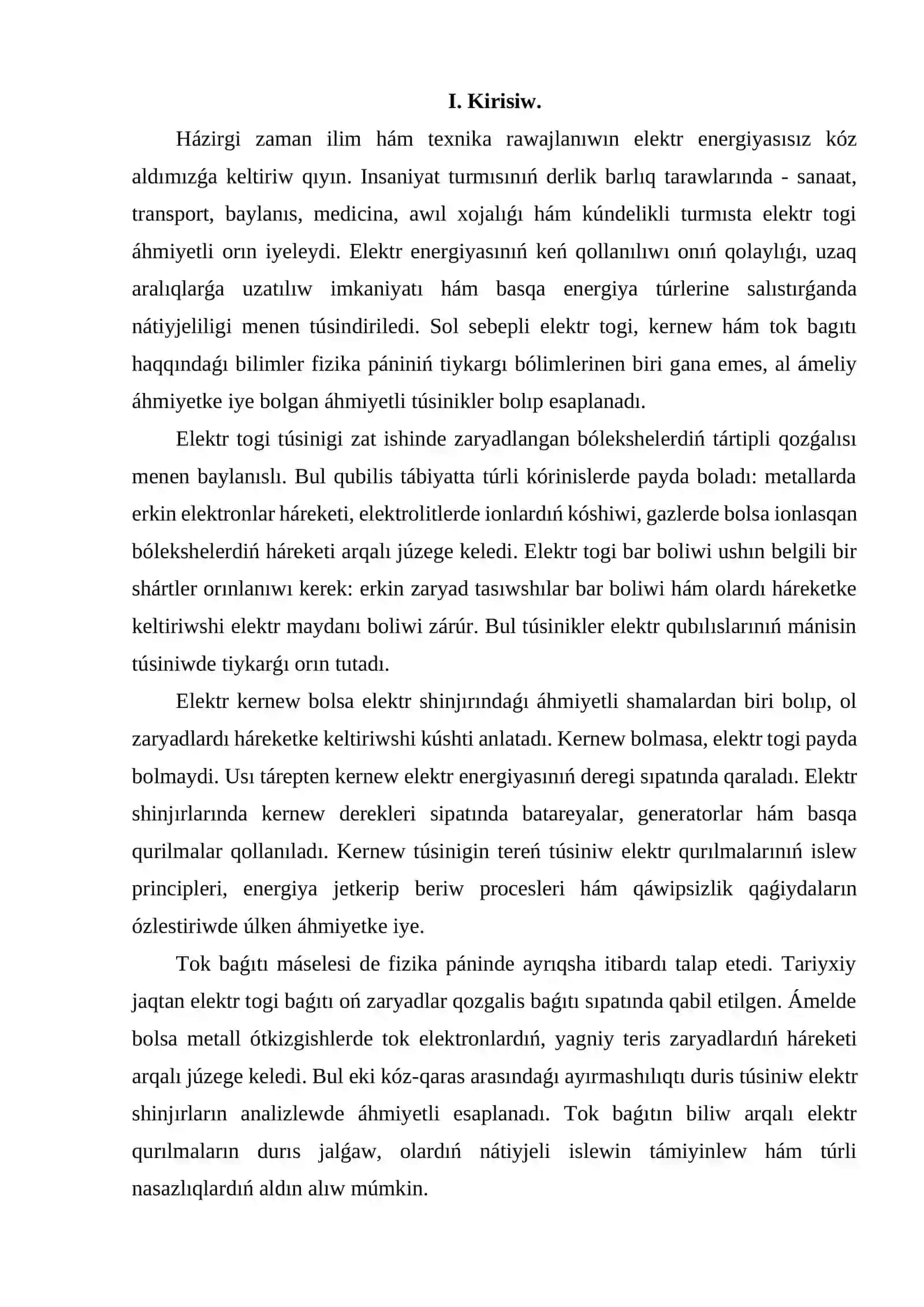 Elektr togı haqqında túsinik, kernew hám tok baǵdarı 3