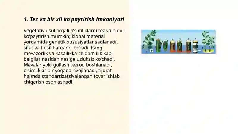 Vegetativ usulda ko'paytirishning ijobiy va salbiy tomonlari 3