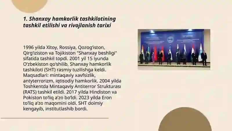 Shanxay hamkorlik tashkiloti va uning faoliyati 3