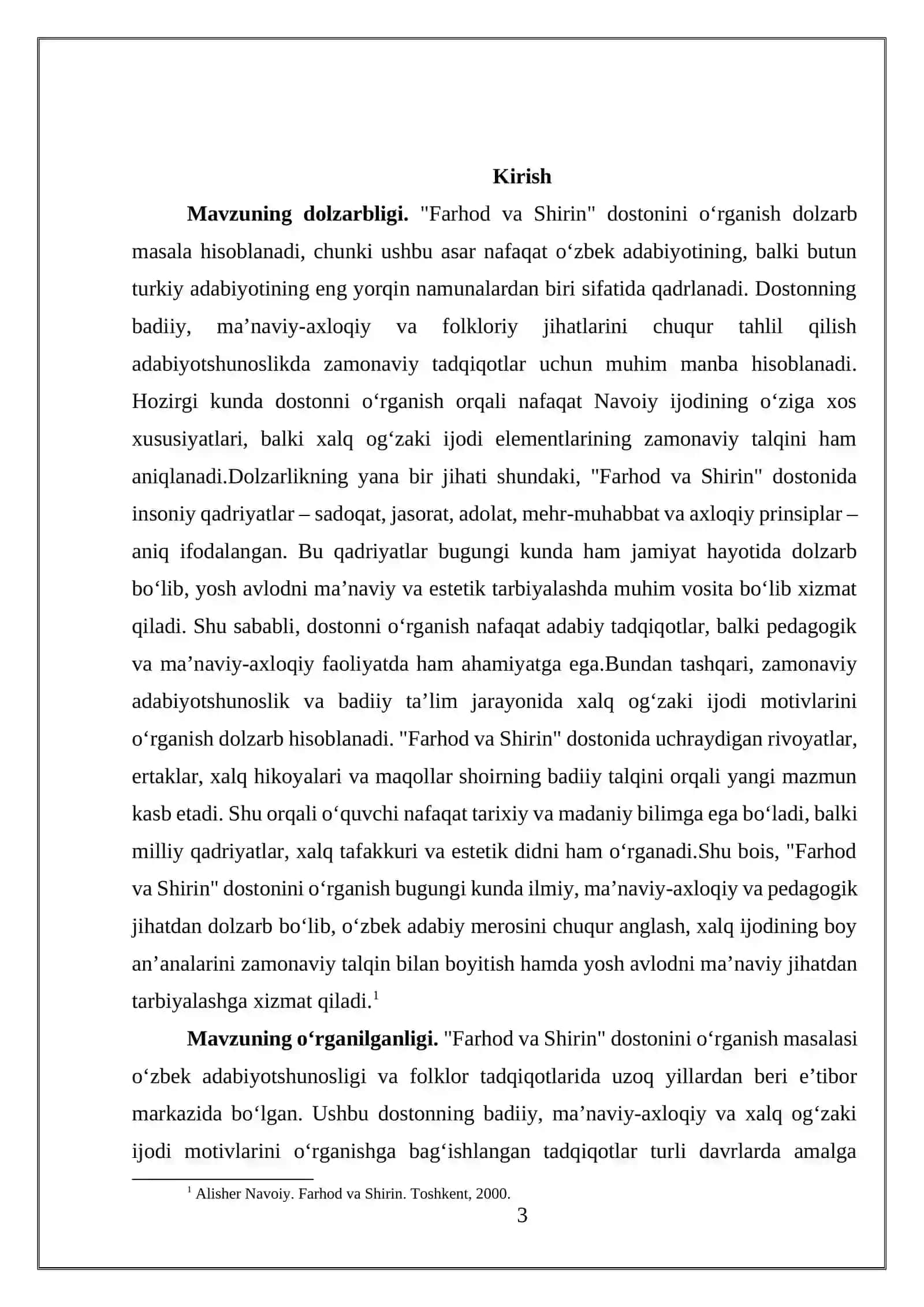 Navoiyning “Farhod va Shirin” dostonida xalq og’zaki ijodi motivlari 3