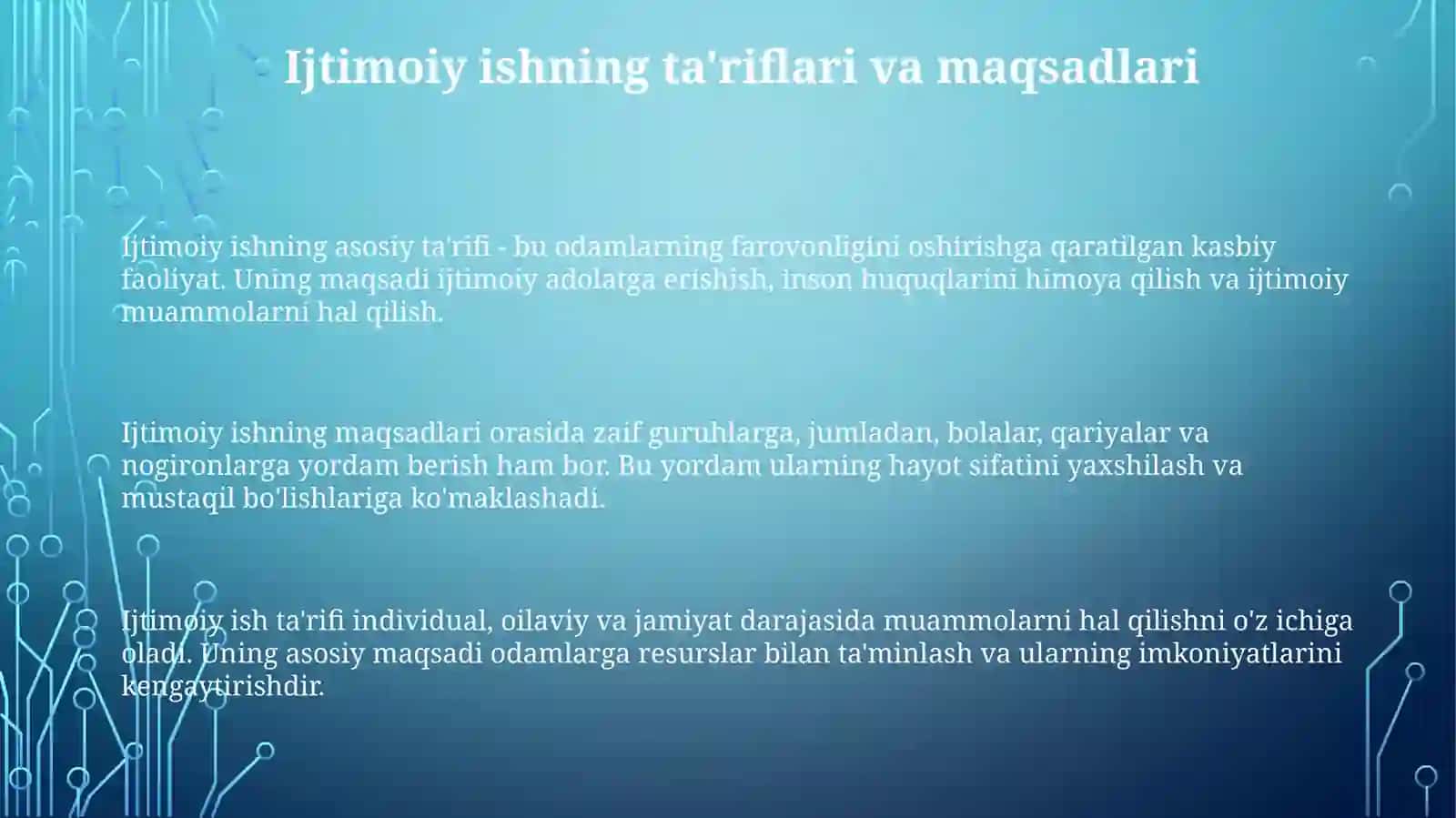 Ijtimoiy ishning turlari sohalari 3